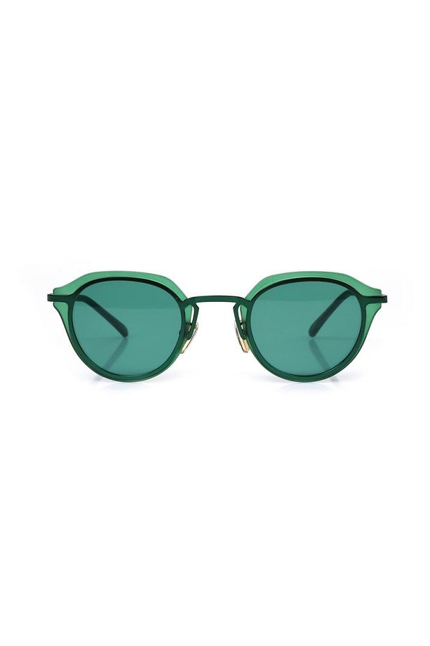 Glasses Oval Yeşil Kemik Çerçeve Unisex Güneş Gözlüğü - 3