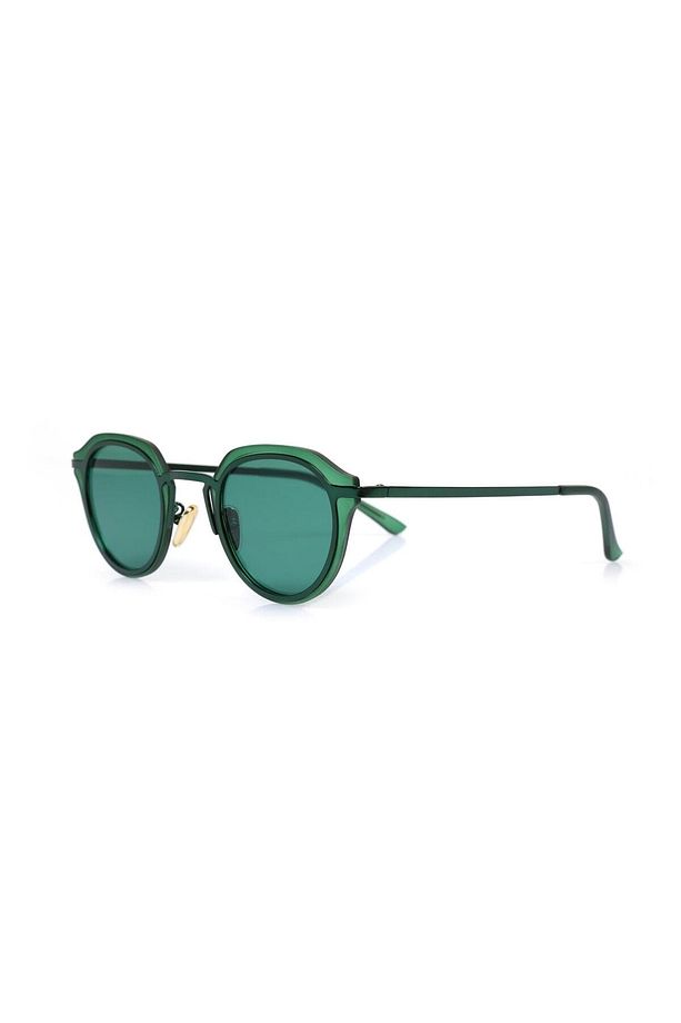 Glasses Oval Yeşil Kemik Çerçeve Unisex Güneş Gözlüğü - 4