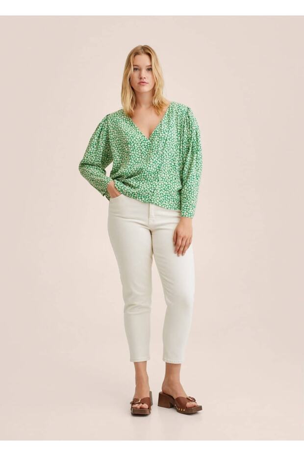 Düğmeli Anvelop Bluz - 6