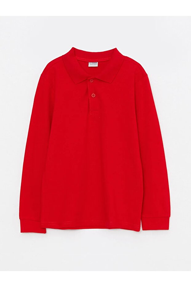 Polo Neck Basic Long Sleeve Boy's T-Shirt