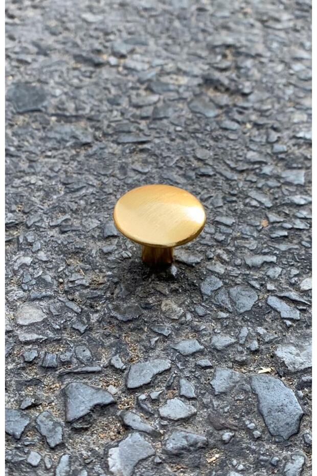 (5 ADET) Metax Düz Düğme Kulp (MAT ALTIN) Mobilya Vestiyer Şifonyer Çekmece Dolap Kapak Kulpu - 4