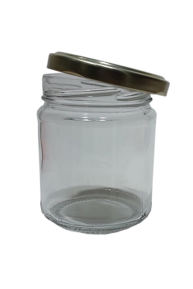 10-Piece Glass Jar 210 Cc with Lid - White/gold Lid - Mama Baby