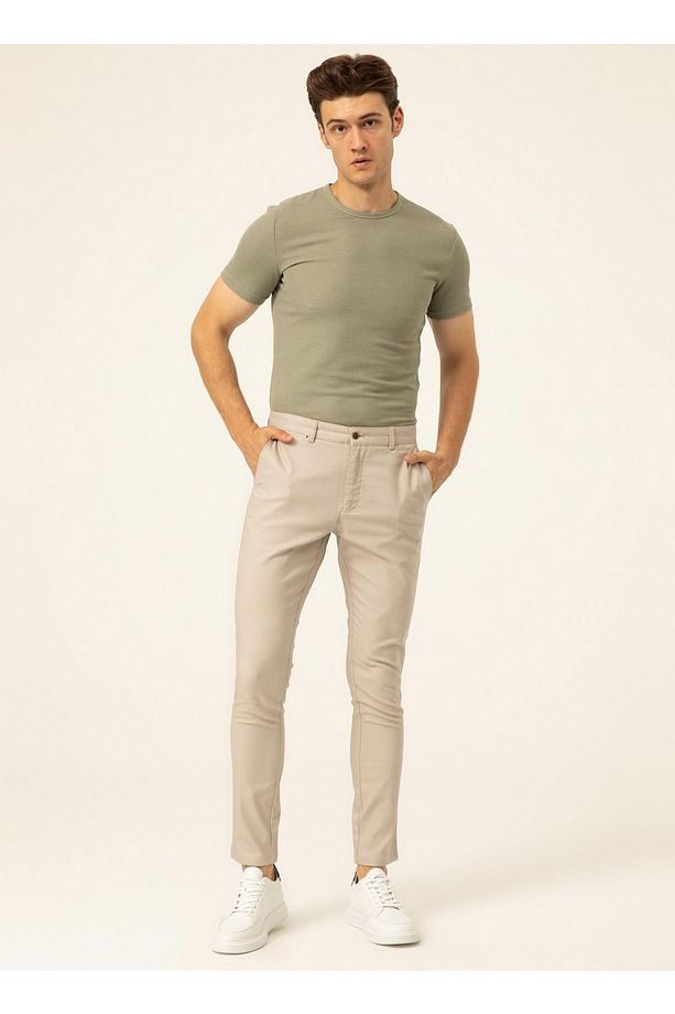 Normal Bel Normal Paça Regular Fit Bej Erkek Pantolon Pn2020500490 - 1