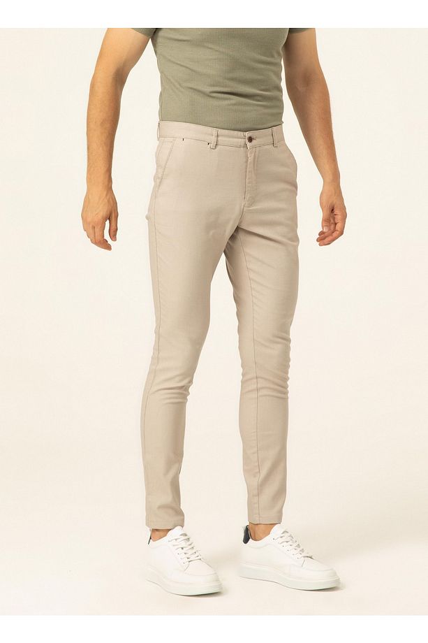 Normal Bel Normal Paça Regular Fit Bej Erkek Pantolon Pn2020500490 - 2