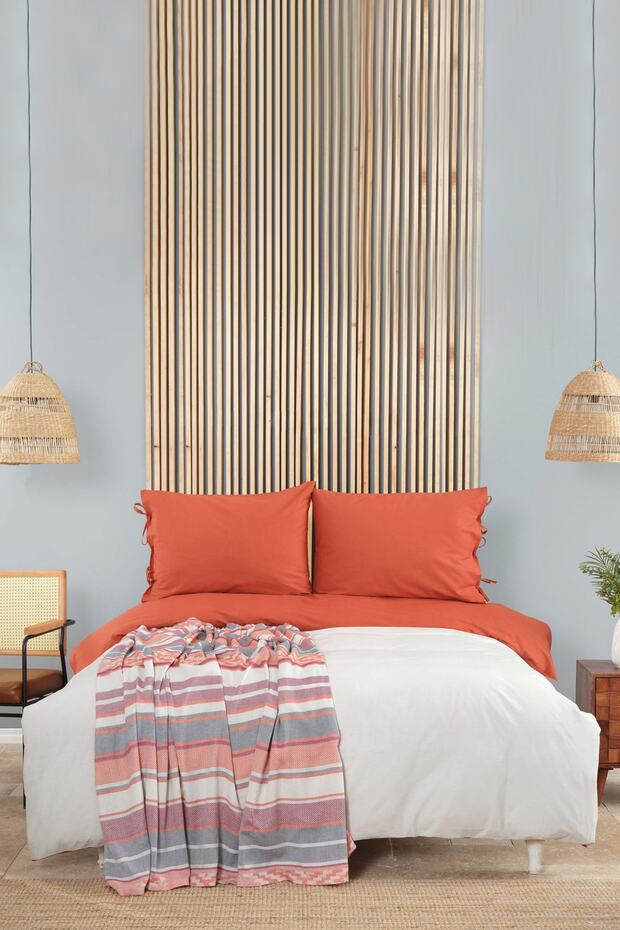 Basic Terecota Stone Double-Sided Double Duvet Cover Set
