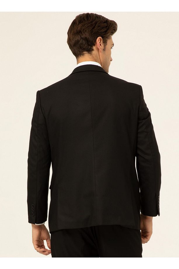 Normal Bel Regular Fit Siyah Erkek Takım Elbise Tk1000400338 - 4