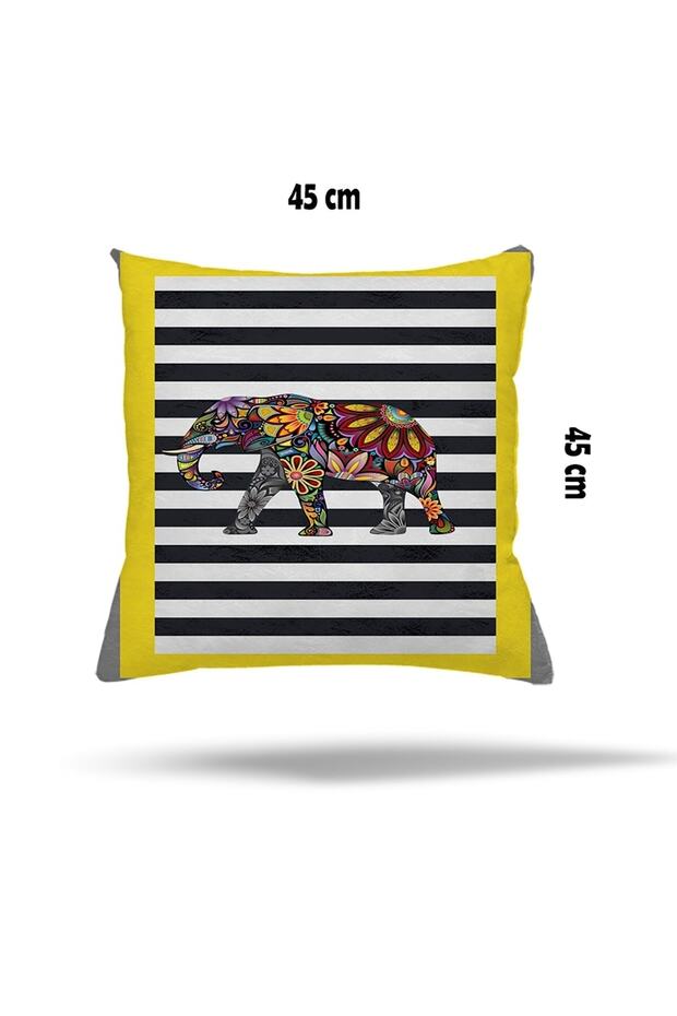 Elephant Patterned Ethnic Hidden Zippered Pillow Case Throw Pillow Case Seat Pillow Case - 2