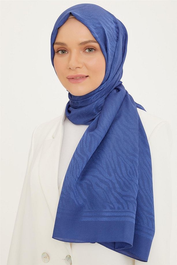 Trend Gece Mavisi Zebra Şal 21182 - 1