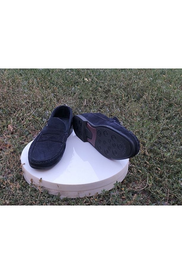 Lacivert Süet Deri Yumuşak Taban Loafer Erkek Ayakkabı - 3