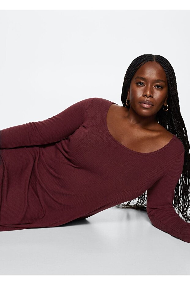 Lastikli Midi Boy Elbise - 5