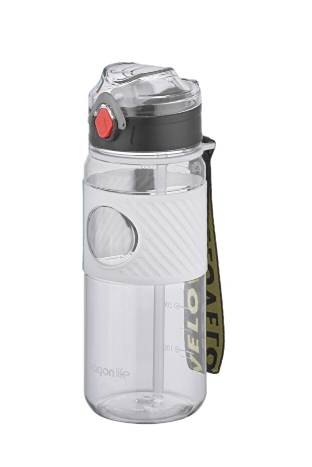 600ml Non-Slip Silicone Body Water Bottle with Thick Tip Straw