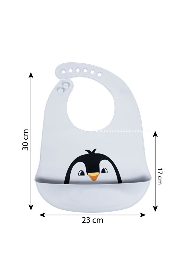 مريلة سيليكون باللون الرمادي - 1