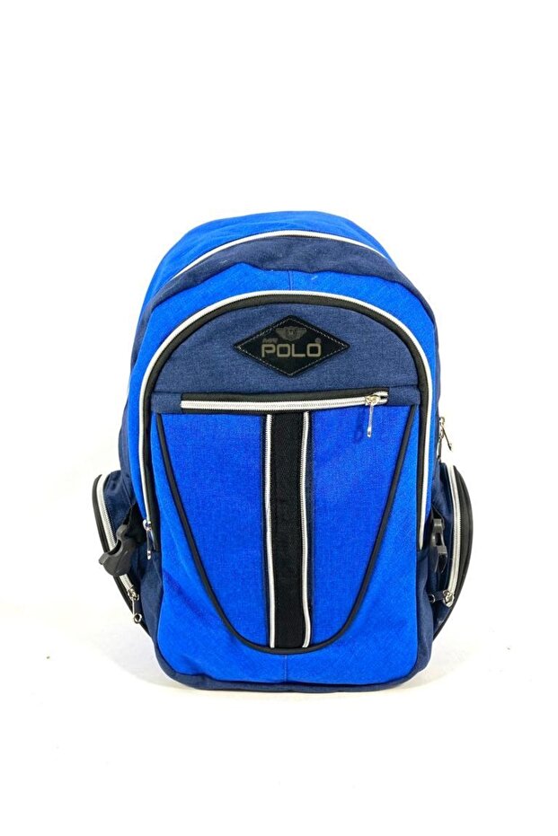 5 Compartment Blue School Bag