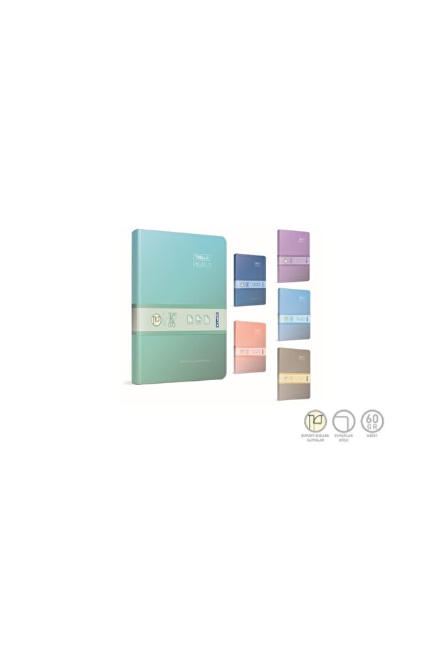 Thebook Pastels Rope Stitched Hard Cover Notepad 20x28cm 296 Sheets Checkered (Pack of 2) 3484