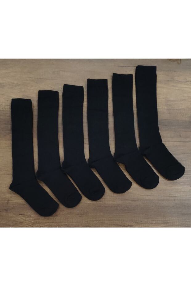 Girl's Knee-Length School Socks Cotton 6 Pairs