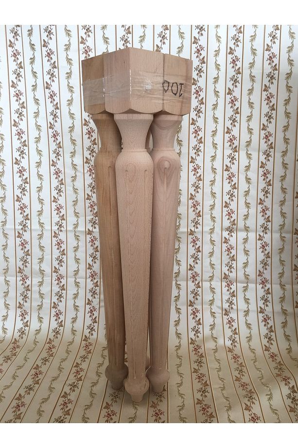 Ahşap Cnc Torna Ayak Yemek Masası,mutfak , Sehba ,çalışma Masası, Dresuar Ayağı 8x8x75 Cm 4lü Peket - 1
