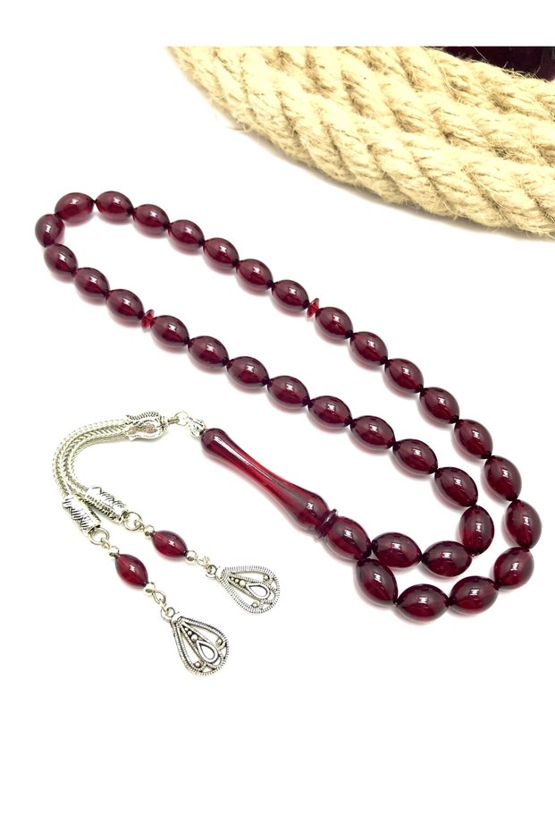 Cherry Colored Barley Cut Amber Similar Rosary
