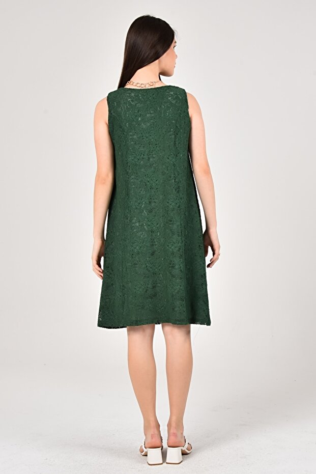 Dantellı Yesıl Hamıle Elbısesı - 6