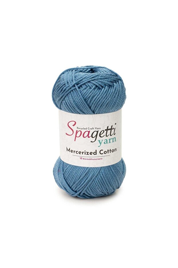 Mercerized Cotton Denim Blue Hand Knitting Yarn