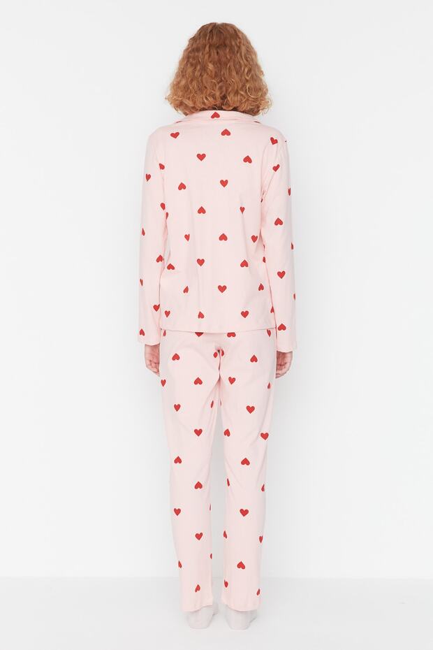 Pembe %100 Pamuklu Kalpli Örme Pijama Takımı THMAW21PT0548 - 7