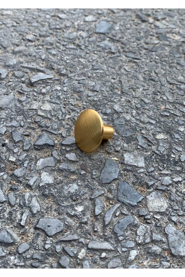 (5 ADET) Metax Düz Düğme Kulp (MAT ALTIN) Mobilya Vestiyer Şifonyer Çekmece Dolap Kapak Kulpu - 2