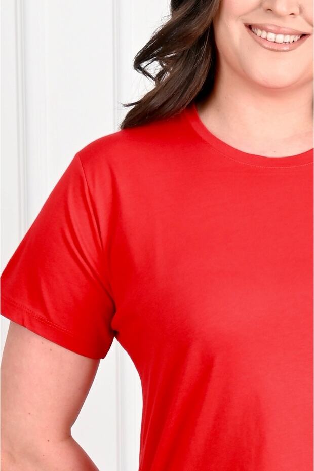 Women's Crew Neck Large Size T-shirt 9633-22