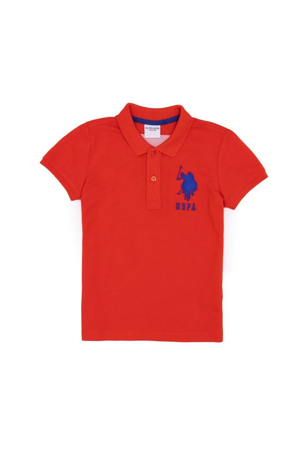 Printed Red Boy Polo T-shirt Tunakids Vr213