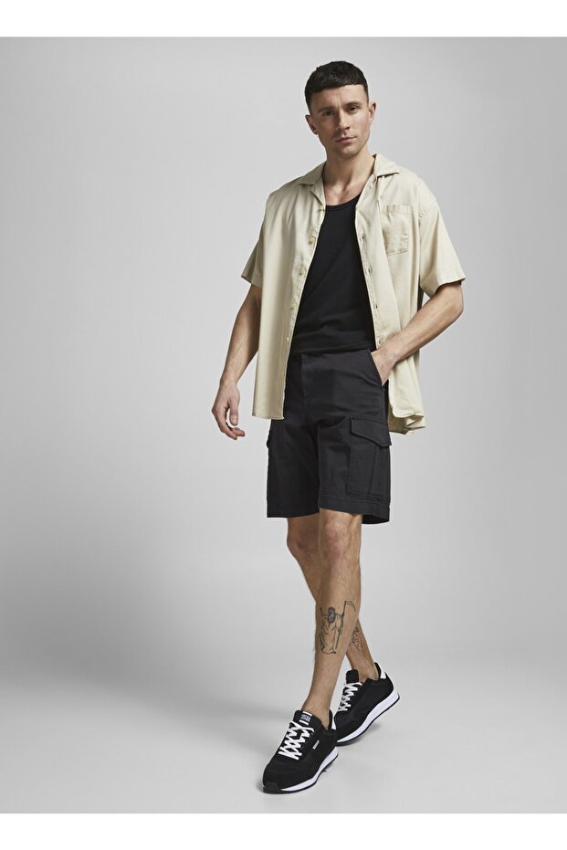 Kargo Şort, L, Siyah - 5