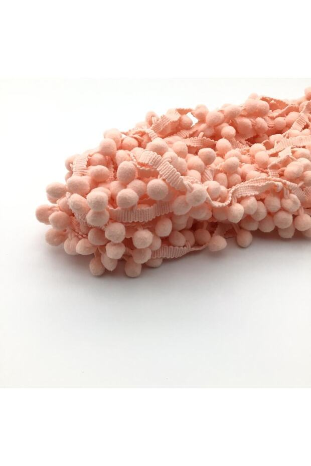 Salmon Color Stripe Pompom - (+/-) 5 Mt