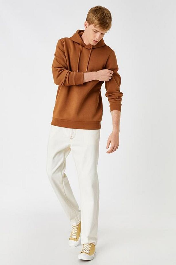Erkek Basic Kapşonlu Sweatshirt 3wam70050mk - 3