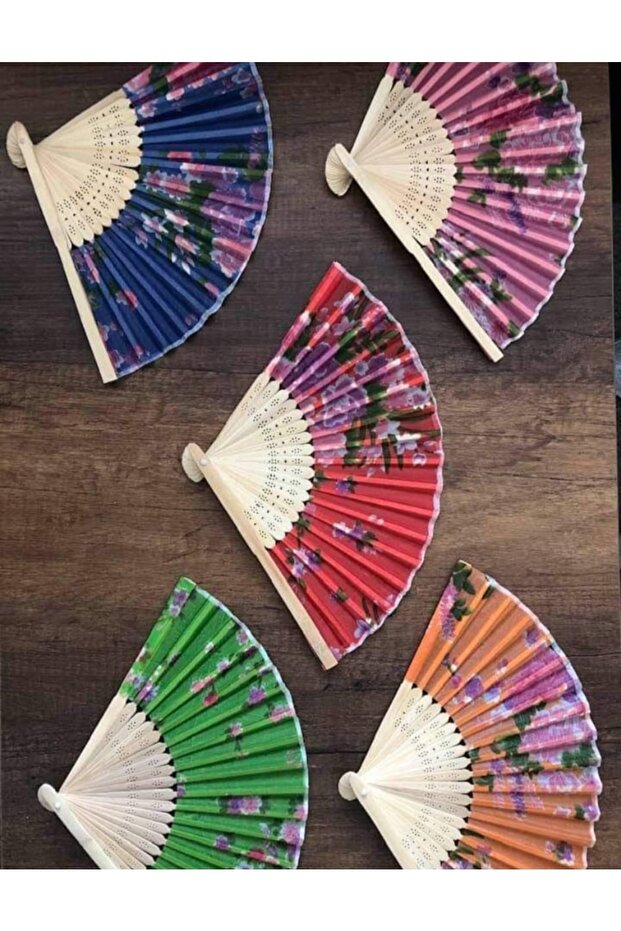 Mkd Avm Endonezya Batik Kumaş Ahşap Yelpaze -büyük Boy 27 Cm (1 ADET) - 1