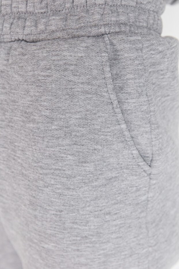 Gri Loose Jogger Kalın İçi Polarlı Örme Eşofman Altı Pantolon TWOAW23EA00151 - 7