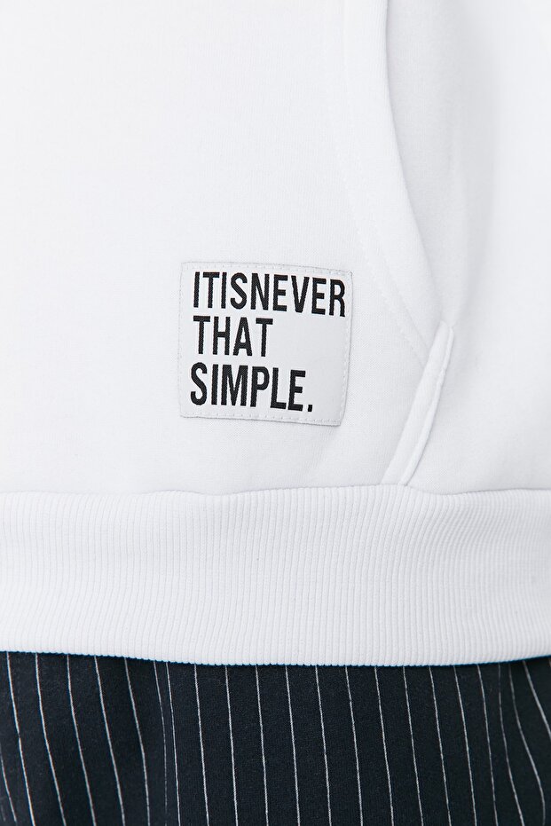 Bílá fleecová mikina s kapucí – oversize, s označením TMNAW21sw2005 - 8