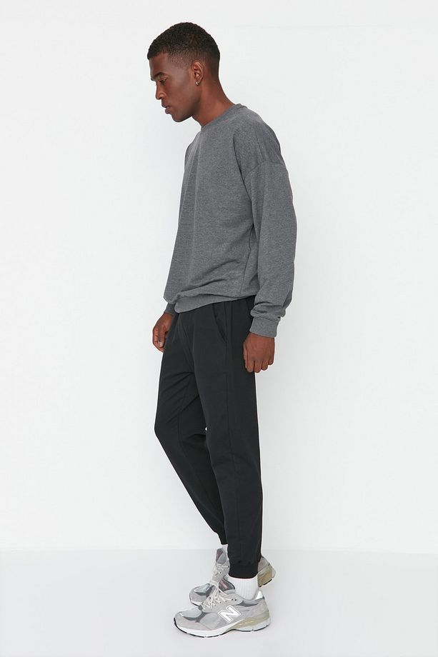 Siyah Basic Regular/Normal Kesim Lastik Paça Jogger Eşofman Altı TMNSS20EA0053 - 12