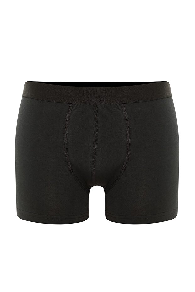 Siyah-Antrasit-Gri Çok Renkli Basic 5'li Paket Pamuklu Boxer TMNAW21BX0018 - 9