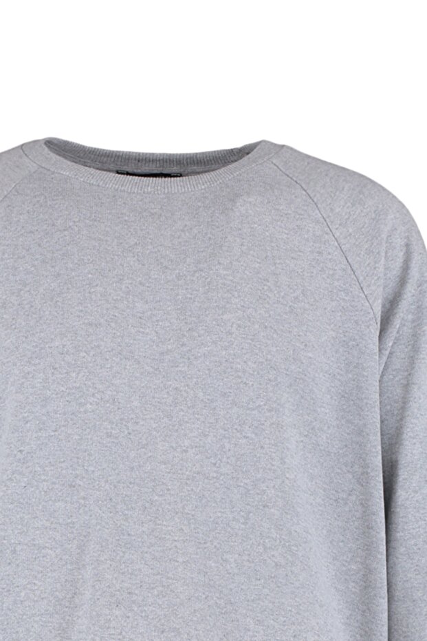 Gri Melanj Oversize/Geniş Kesim İçi Polar/Sıcak Tutan Reglan Kol Sweatshirt TMNAW23SW00190 - 7