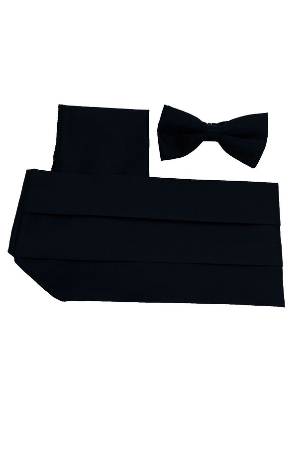 Siyah Kuşak Papyon Mendil Set - 1