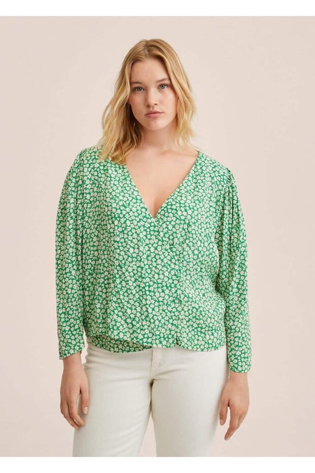 Düğmeli Anvelop Bluz - 8