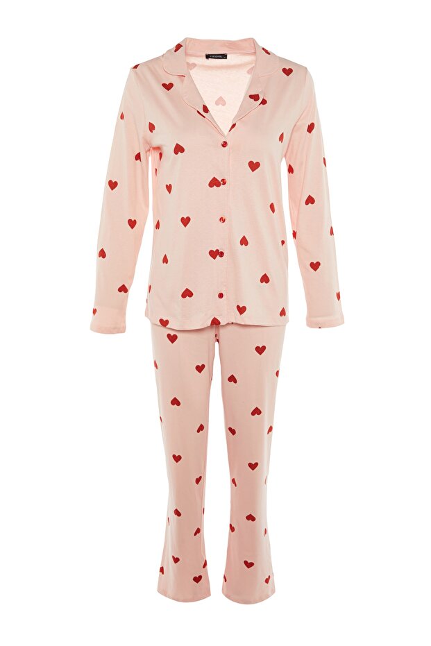 Pembe %100 Pamuklu Kalpli Örme Pijama Takımı THMAW21PT0548 - 8