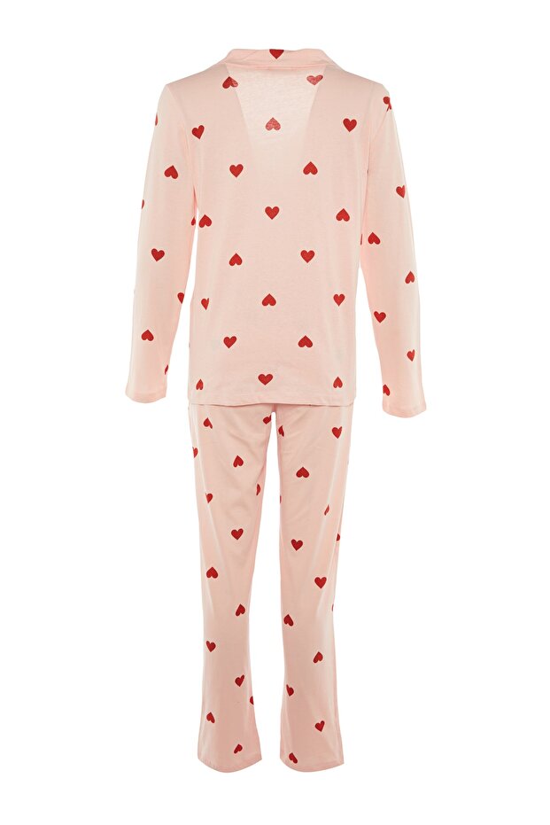 Pembe %100 Pamuklu Kalpli Örme Pijama Takımı THMAW21PT0548 - 10