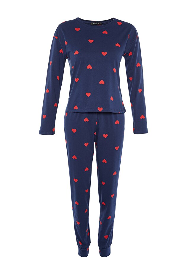 Indigo %100 Pamuklu Kalpli Örme Pijama Takımı THMAW21PT0566 - 7