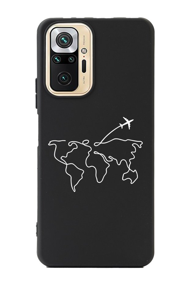 Xiaomi Redmi Note 10 Pro - Max Line Map Design Black Premium Phone Case