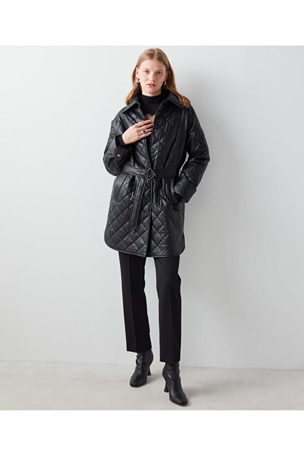 Monogram Kemerli Kapitone Mont - 3