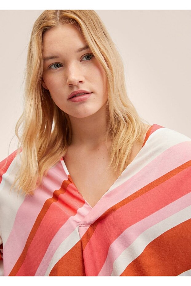 Weit geschnittene gemusterte Bluse - 8