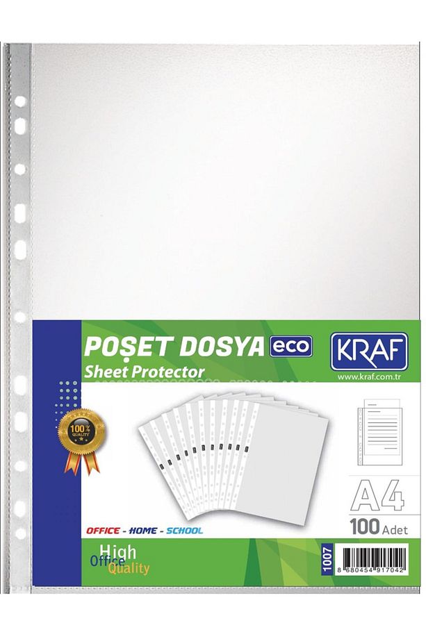 Eco Poşet Şeffaf Dosya A4 100 Lük - 1