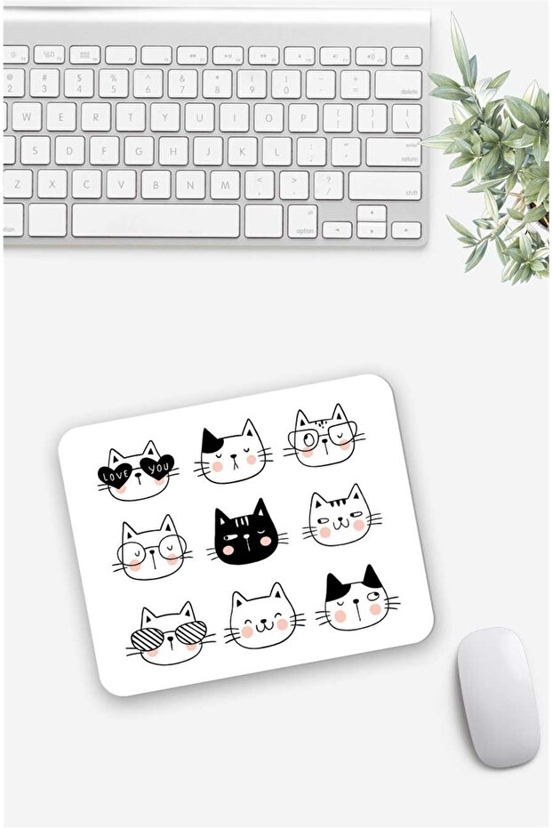 Mixed Cat Pattern Mouse Pad - 1