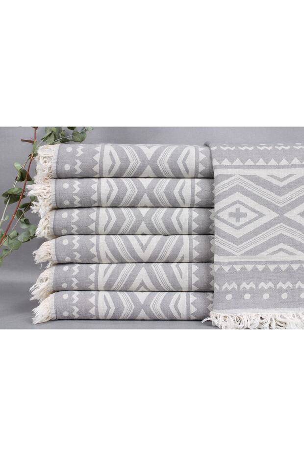 Pestemal Dark Gray Drying Cloth Small Size 60x100 Cm Cotton Pestemal Bathroom Pestemal Dish Pestemal