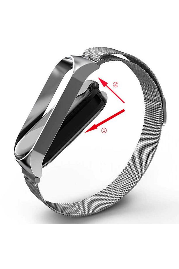 Xiaomi Mi Band 7 Uyumlu Kordon Metal Manyetik Hasır Örgülü Çelik Mıknatıslı Kayış - 4