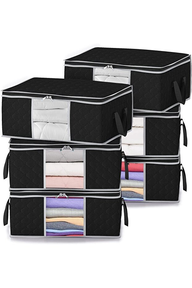 6 Pieces Black Window Bed Base Sweater Pique Blanket Clothes Clothing Scrap / 52x28x21