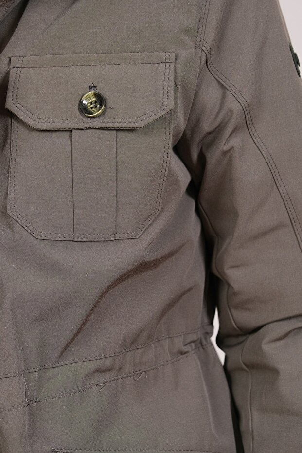 Erkek Gri Kapüşonlu Parka - 5